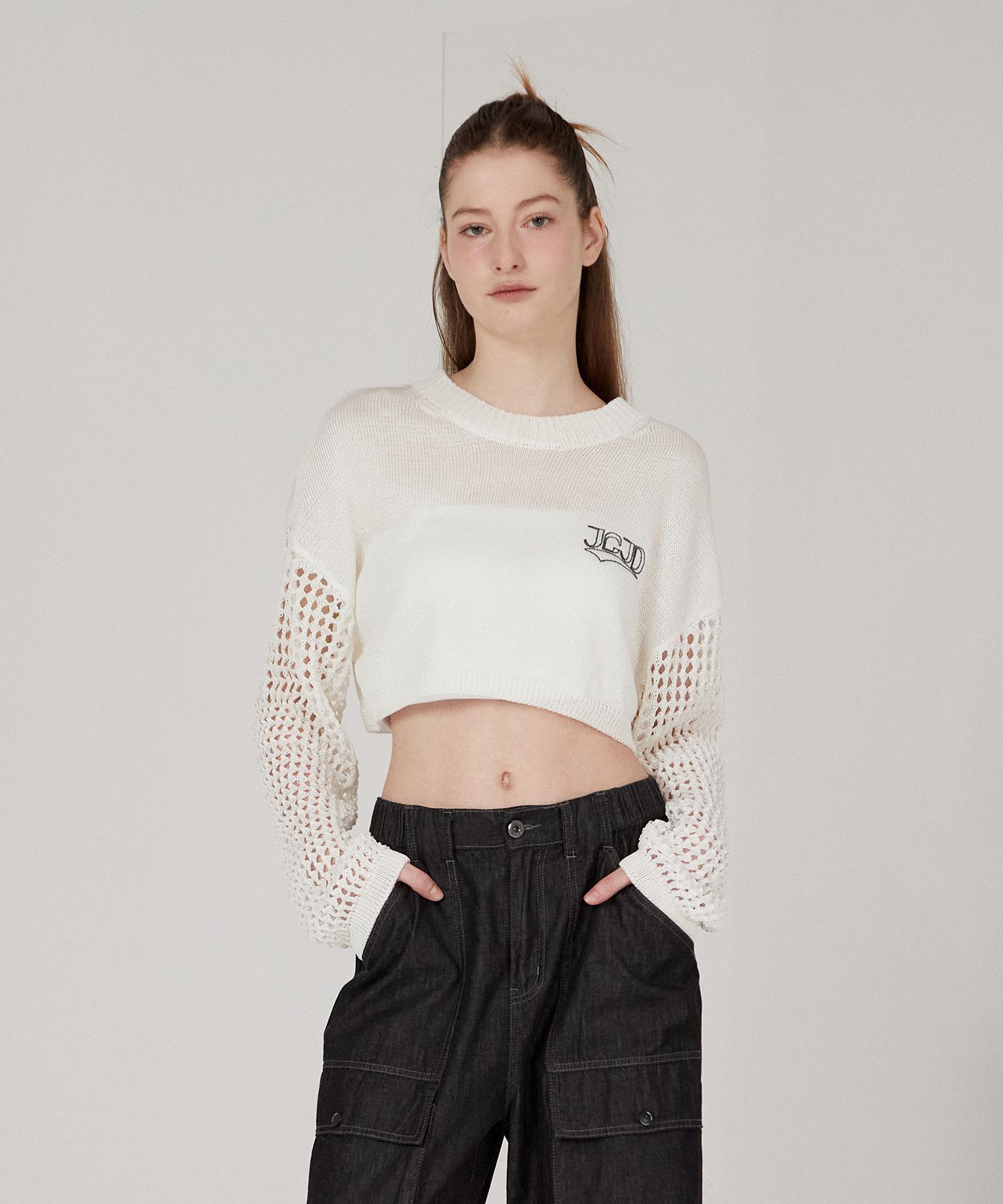 Jucy Judy J Mesh Color Block Crop Pullover Jykt322A Le/090