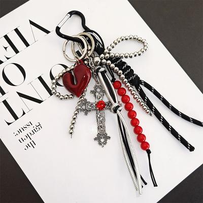 Multi-element Bag Pendant High-grade Hand-woven Rope Beaded Rope Keychain Versatile Bag Decoration Accessories Gifts