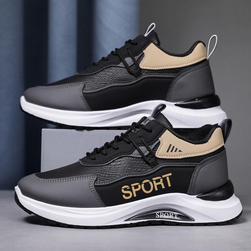 Men's Shoes Spring and Autumn Thick-soled Breathable Casual Shoes Green Student Low-top Running Shoes Lightweight and Comfortable Sports Shoes
