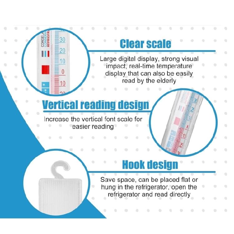 8/10 ks Teploměrů do lednice se závěsným hákem Mechanické teploměry Vhodné pro různá chladicí zařízení