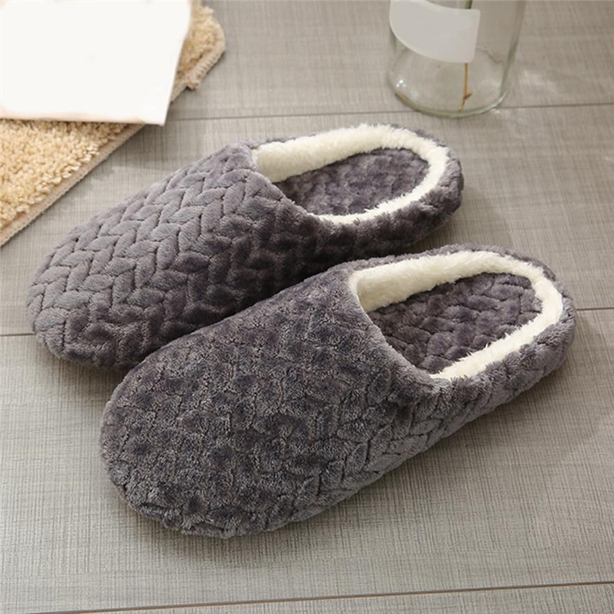 Unisex Winter Warm Slippers Indoor Floor Shoes Non-slip House Shoes