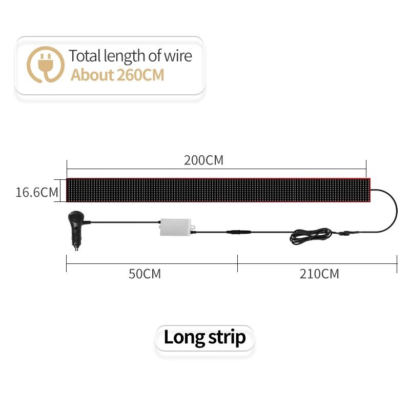 200/150/120 CM Extra Large LED Devil's Eye Flexible Windshield Lamps Car Interior Atmosphere Light Universal Car Accessories