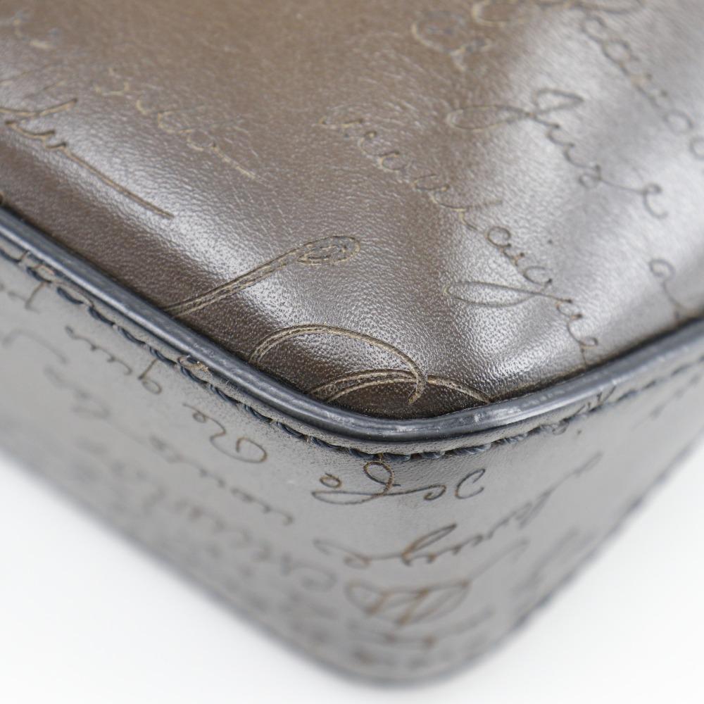 Berluti Tujour Gulliver Handbag Scrit Calligraphy 2WAYShoulder Brown leather mens Used