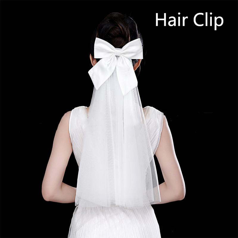 Bridal Woman Luminous Tulle Long Bachelorette Party Wedding  Ribbon Edge With Bowknot For Wedding Party