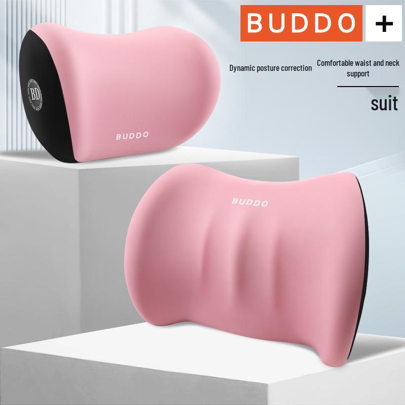 Car Headrest & Lumbar Support Memory Foam Pillow Set for Driver's Seat