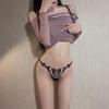 Erotic G-string Open Crotch Panties Sexy Butterfly Underwear String Embroidery Thong