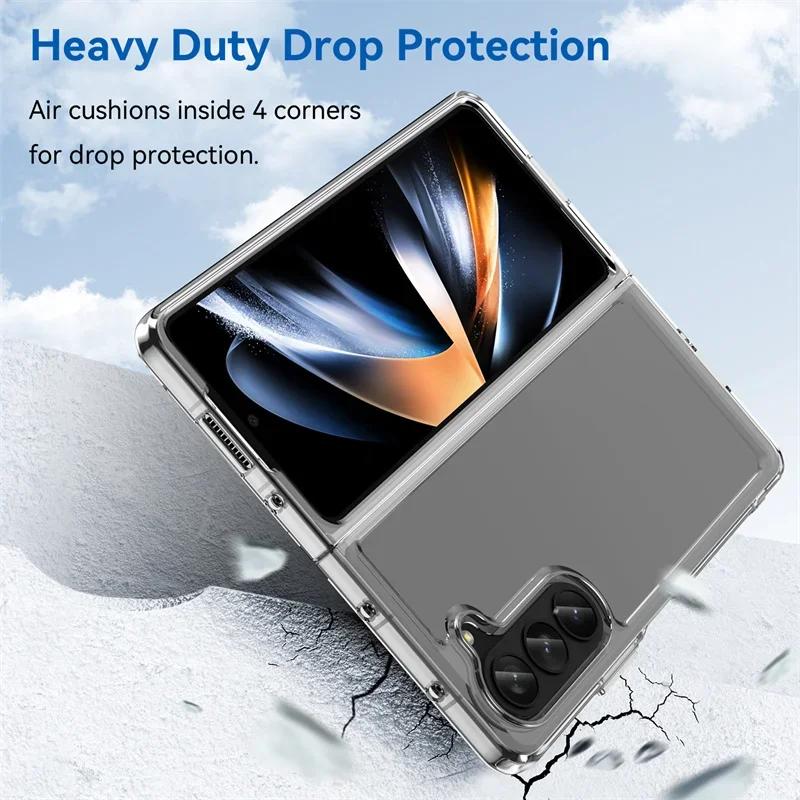 Colorfull Acrylic Transparent TPU Flpd Phone Case for Samsung Galaxy Z Fold 6 5 4 3 5G Z Fold6 Flip6 Anti-fingerprint Back Case