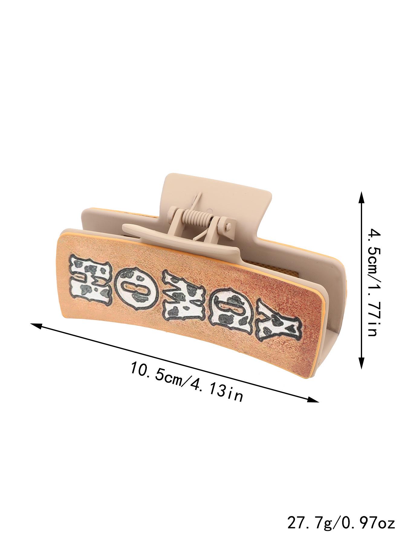 Western Style Sunflower Cactus Leather Shark Hair Claw Clip for Women