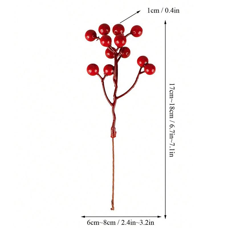 10 Stück Künstlicher Beerenzweig Weihnachtsbaumschmuck Ornamente Kunstpflanze für Heimdeko Neujahr 2026 Geschenke Zubehör