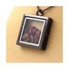 Stones and Minerals. Raw Rhodolite Garnet Necklace. Square Model. Color Black.