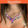 Water Diamond Drop Necklace For Women With Geometric Design And Gold Plating For Trendy Fashion