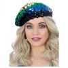 Smiffys Unisex Adult Rainbow Sequin Costume Beret