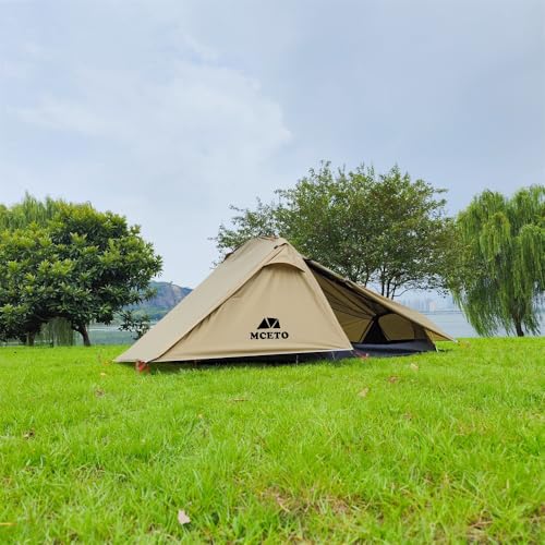 HXBEE Double-Layer Backpacking Tent, 2-Person Lightweight Camping Tent with Aluminum Poles