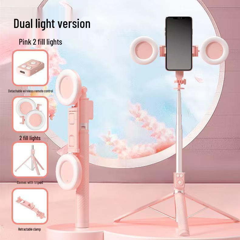 Multi-Functional Bluetooth Selfie Stick with Anti-Shake, Retractable Stand, and Portable Live Streaming Feature