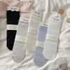 Women's Summer Thin Cotton Breathable Ballet Lace Mid Tube Pile Socks