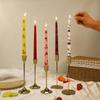Fruit Print Long Stem Smokeless Taper Candles for Home and Party Decor