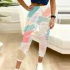 Women Plus Size Geometric Printed Jogger Pants Drawstring Waist Side Pockets Cuffed Ankle