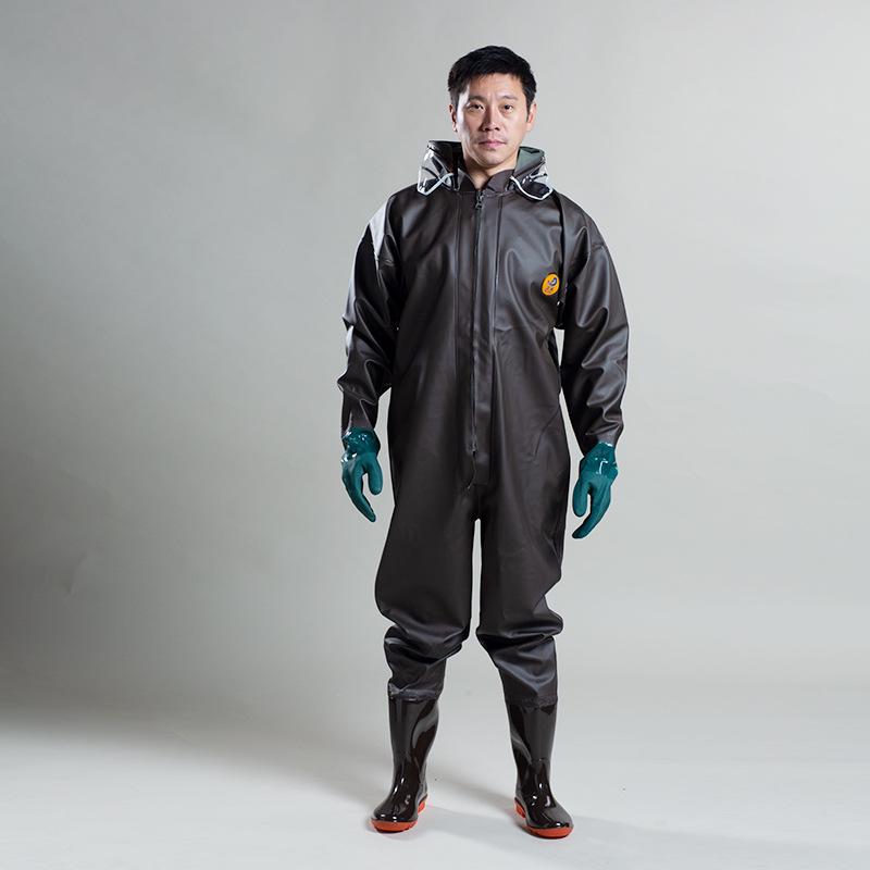 Eco-Friendly One-Piece Fishing Waders with Boots - Full Body Waterproof Pants