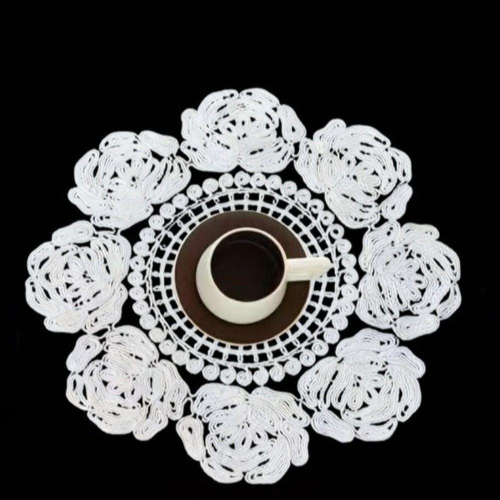 Hollowed-out Lace Placemat Modern Crochet Doilies Decorative Table Place Mats  Wedding Decor