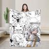 Frieren Anime Flannel Blanket  Funny Throw Blankets for Home Hotel Sofa  xcm Rug Piece