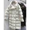 Winter Women's Plus Size Long Knee-length Warm Cotton Clothes Lapel Soft Jacket Knee-length Warm Jacket
