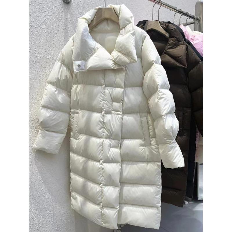 Winter Women's Plus Size Long Knee-length Warm Cotton Clothes Lapel Soft Jacket Knee-length Warm Jacket