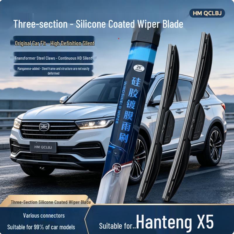 High-End Silent Silicone Wiper Blade for Hanteng X5 - Universal, Multi-Functional, Three-Section Design