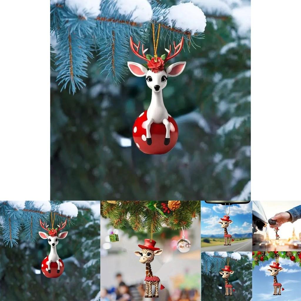 Adorable Cartoon Deer Car Hanging Ornament Made Of Durable Acrylic For Stylish Decor