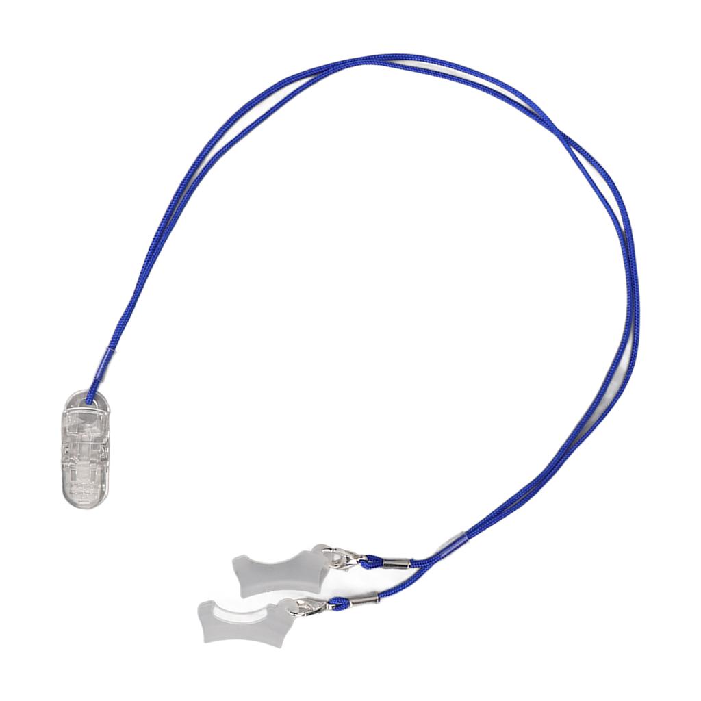 Hearing Protector Blue Lanyard with Transparent Clip Deaf Aid Holder Strap Loss Rope for Elderly