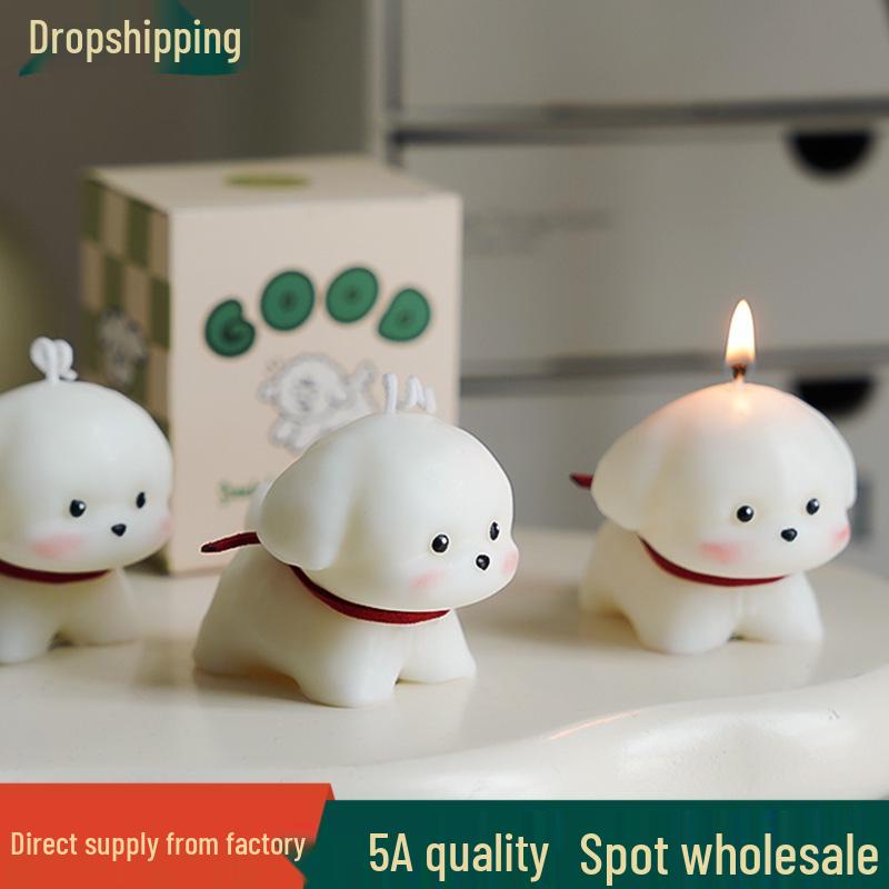 Handmade Puppy-Shaped Scented Candle: Cute Souvenir & Holiday Gift