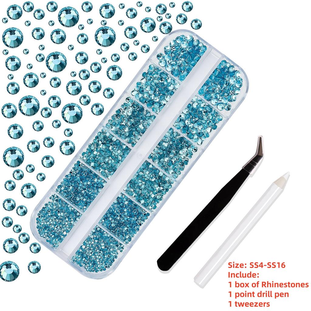 1 Box Luxus Glänzende Diamant Nagelkunst Strasssteine Stein Strass Glas 3D Nägel Zubehör Schmuck AB/Bunt Hotfix Maniküre Dekorationen#