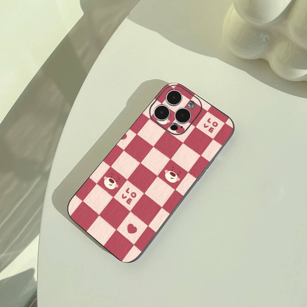 Frische Schachbrett-Handyhülle für iPhone 17,16,15,14,13,12,11 Pro Max,16Plus,XS Weiche Schwarze Hülle