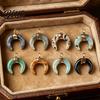 DIY Pendant Charm Gold-Plated Edging Crescent Horn Design Natural Imitation