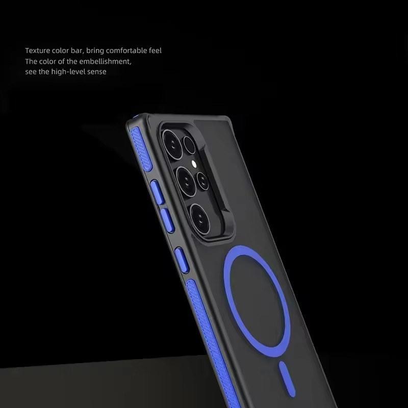 Husă magnetică pentru telefon pentru Samsung Galaxy S25 S23 S22 S24 Ultra Plus Magsafe Încărcare fără fir Husă mat translucidă rezistentă la șocuri