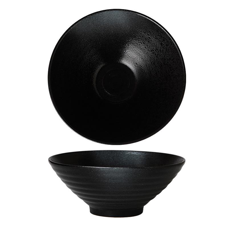 Retro Japanische Keramikschalen für Ramen, Suppe, Nudeln & Salate – Großes, rundes Design für Zuhause & Restaurant 1000ml Bowl - 20cm diameter 8cm height