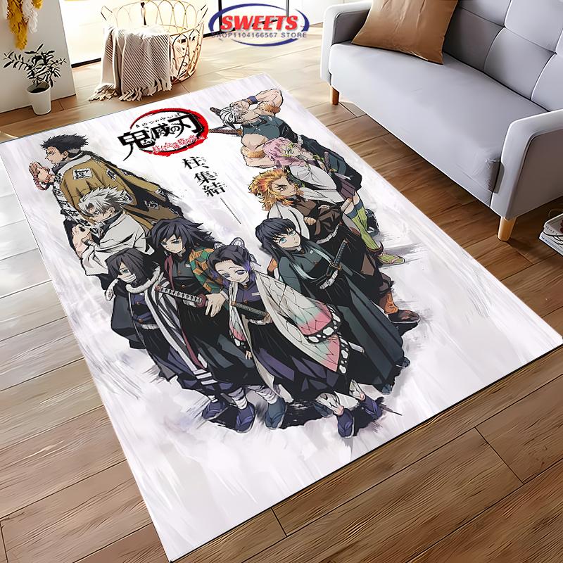 New Arrival ! Customized Demon Slayer Carpet, Demon Slayer Nine Hashira Living Room Bedroom Bed Mat, Non-slip Durable Office Rug