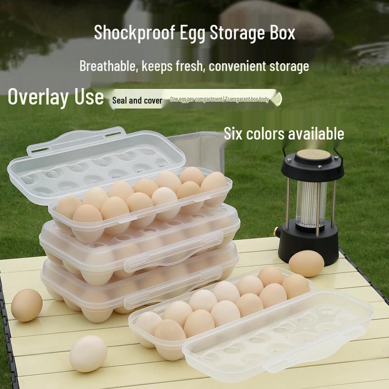 Shockproof Multi-Compartment Egg Storage Box with Buckle