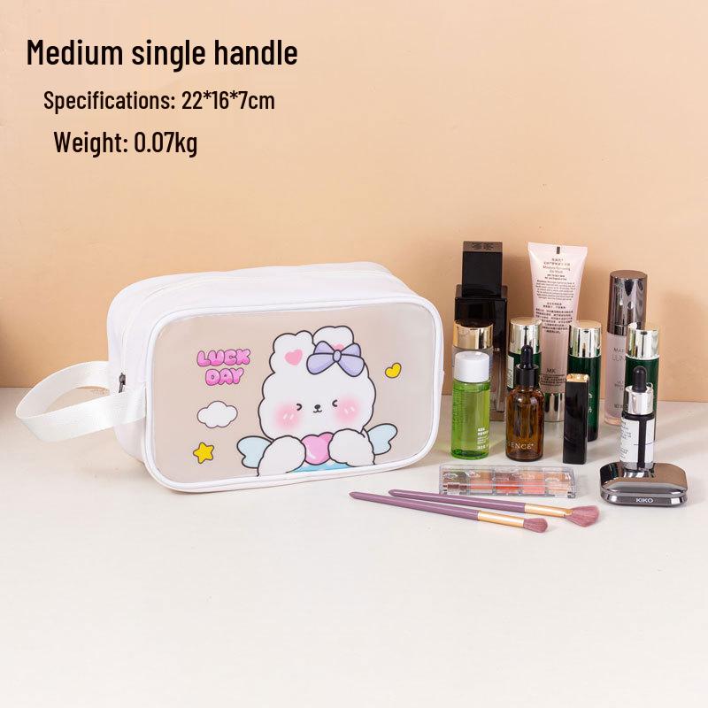 Women's Waterproof Cartoon Toiletry Bag - Portable PVC Travel Cosmetic Organizer
