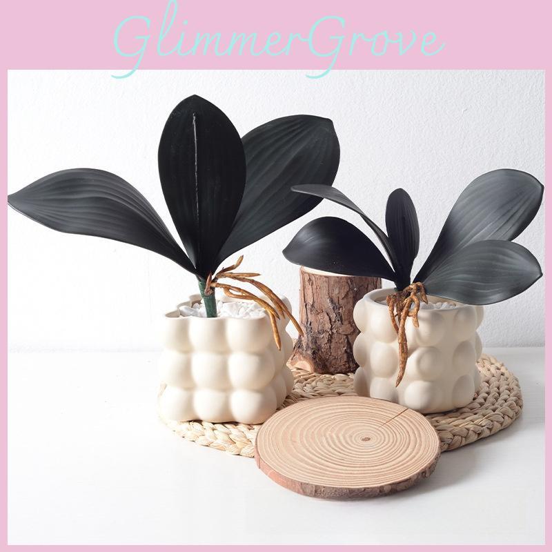 Phalaenopsis Leaves Faux Pu Soft Plastic Plant Accessories For Event Decorations And Home Styling