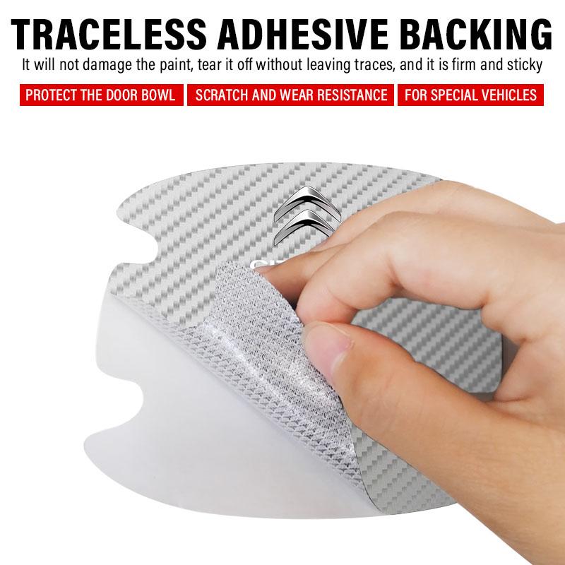 4PCS Anti Collision Protection Strip Car Door Handle Anti-collision Sticker For Citroen C1 C2 C3 C4 C4L C5 C6 C8 DS3 DS4 DS5 DS6 LS Berlingo Picasso