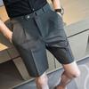 Ice Silk Casual Suit Shorts Men's Summer Trendy Brand 5-point Mid-trouser Trousers Belt Drooping High-end Five-point Trousers