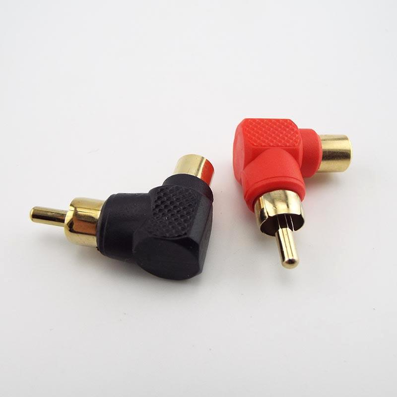 90 Degree RCA Male To Female Right Angle Connector Plug Adapters M/F 90 Degree Audio Adapter Gold Plated