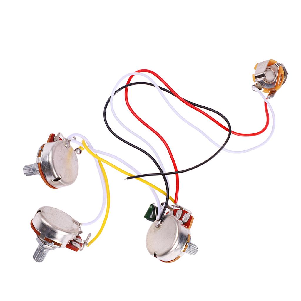 Guitar Potentiometer Kit Jazz Bass Wiring Harness 1 Volume 2 Tone Instrument Accessories A250K B250K with Jack