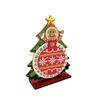 Christmas Number Panel Sign, Bead Art Holiday Accent for Desk Display with 1-25 Date Marker and Wood Stand Home
