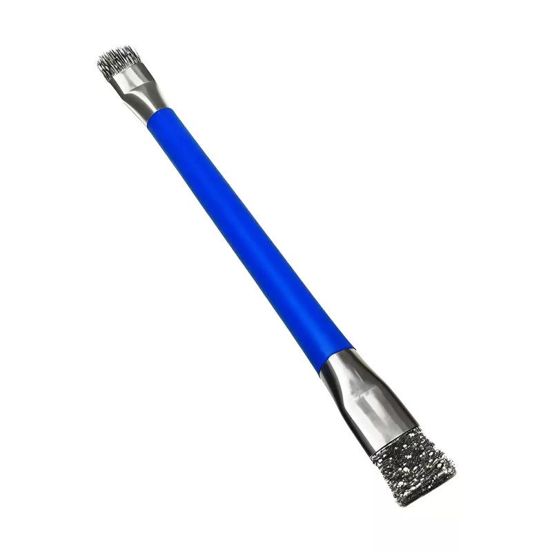 Double-Headed Wire Brush for Gas Stove Cleaning: Multi-functional Crevice and Oil Stain Remover.