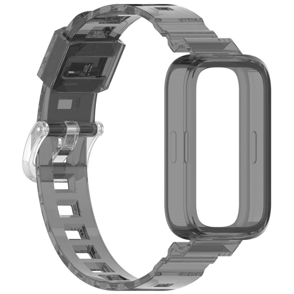 For Xiaomi Redmi Band 2/Smart Band 8 Active Transparent Color Changing TPU Watch Band Integrated with Case