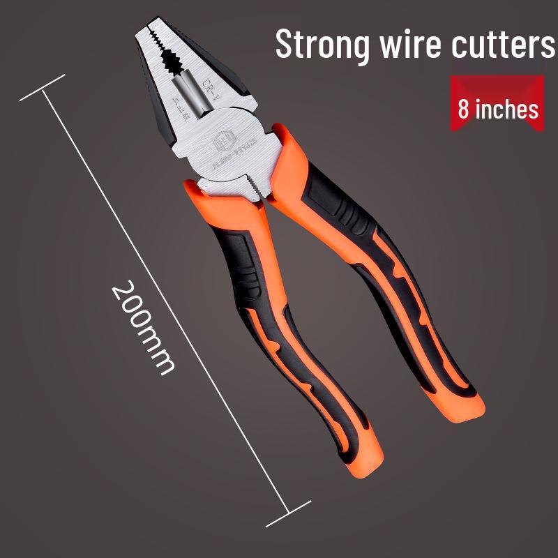 Industrial Tiger Pliers Set: 8" Wire Cutters, 6" Needle Nose & Labor-Saving Diagonal Pliers for Household Electricians