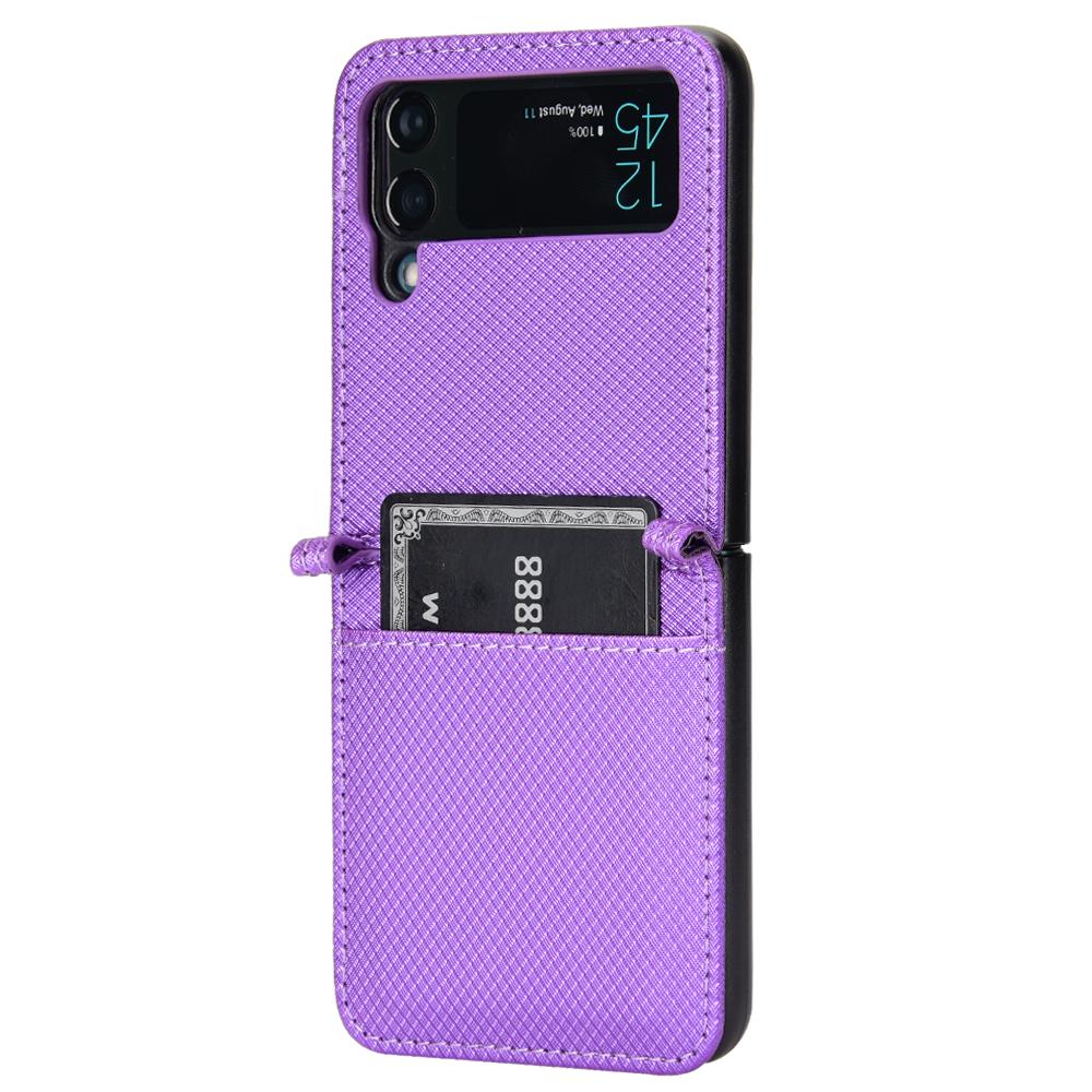 Anti -Drop Card Slot Leather Funda Case For Samsung Galaxy Z Flip 4 5g Flip4 Flip 3 Flip3 Zflip4 Cell Phone Accessories Cases
