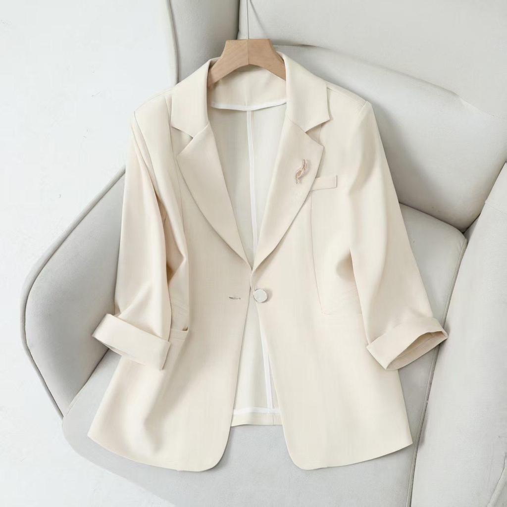Women's Summer Seven-Sleeve Casual Blazer 2025 - Popular One-Button Jacket