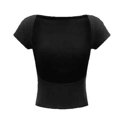 Crop Top Phumee Backless T-shirt  Solid Color A1001